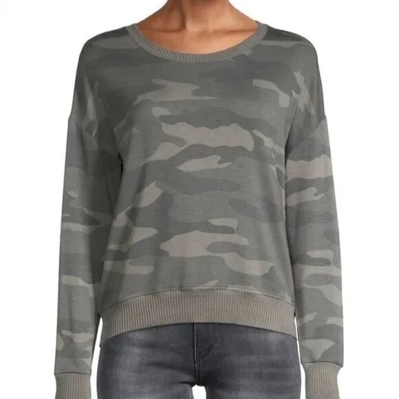 New Splendid Supersoft Camo Crewneck L/S Pullover Shirt/Light Sweater NWT XL - Picture 1 of 10
